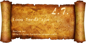 Loos Terézia névjegykártya